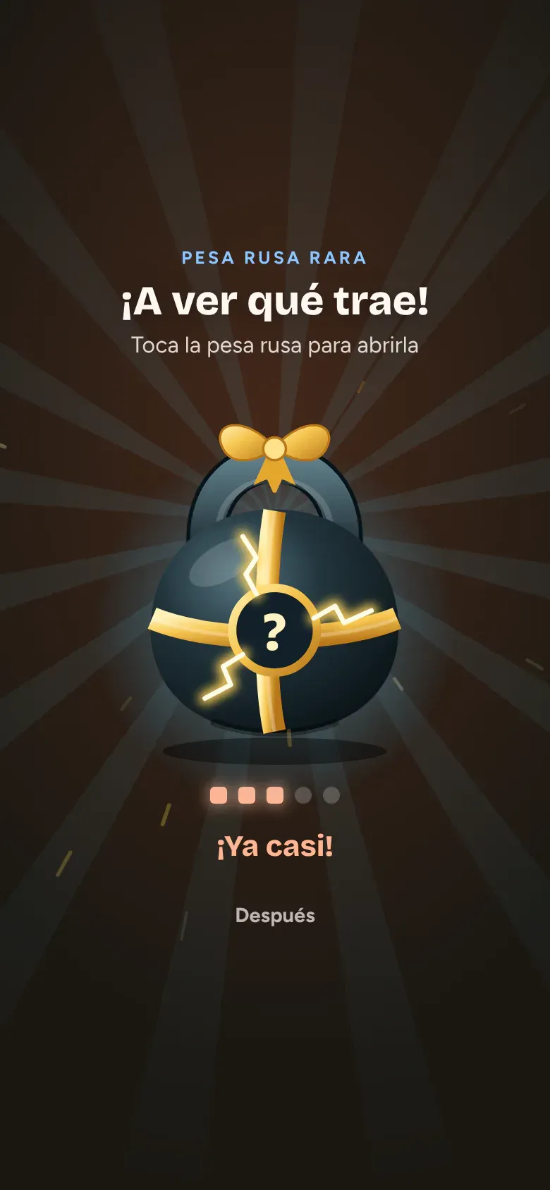 Pesa rusa a medio abrir